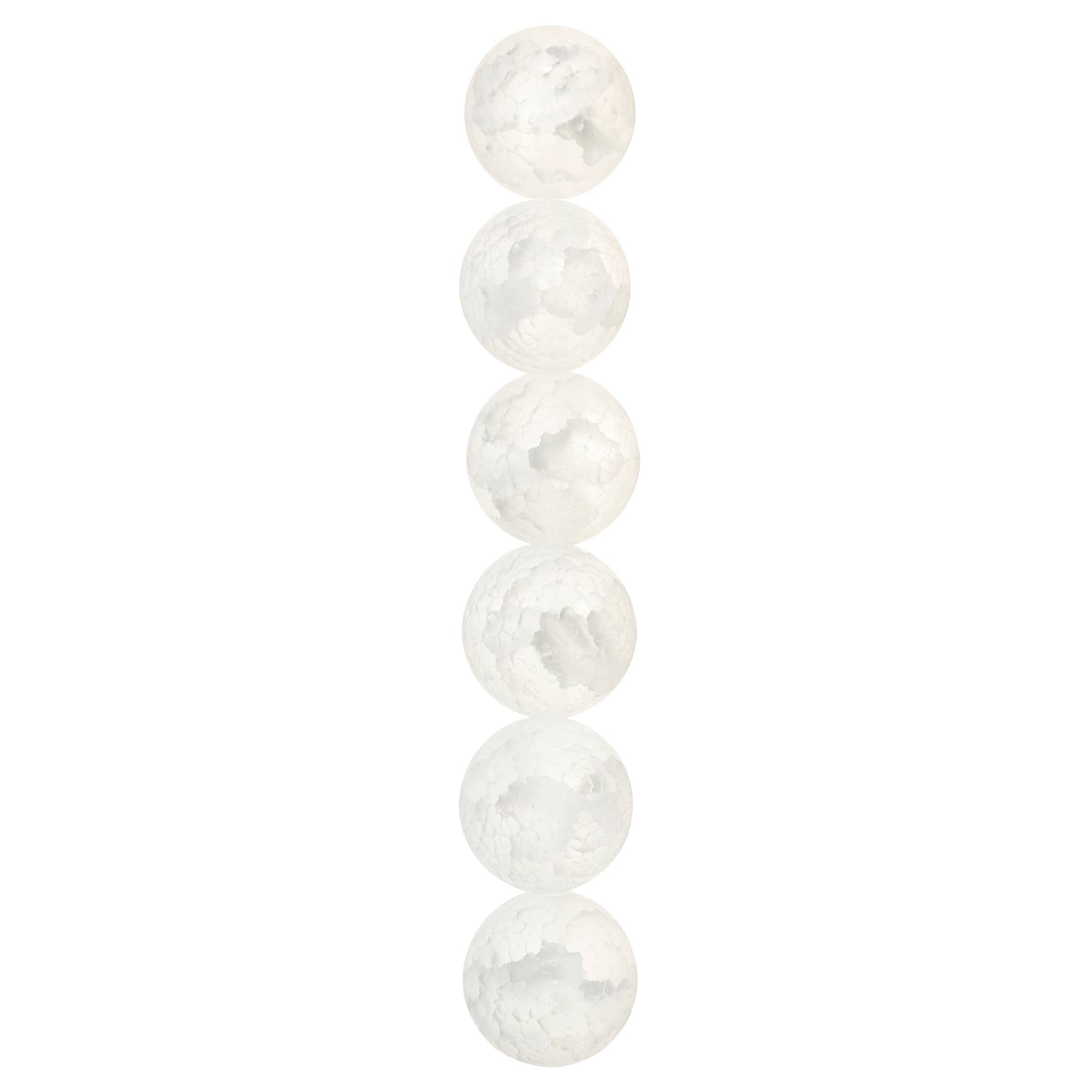White Crackled Quartz Round Beads, 20mm by Bead Landing™